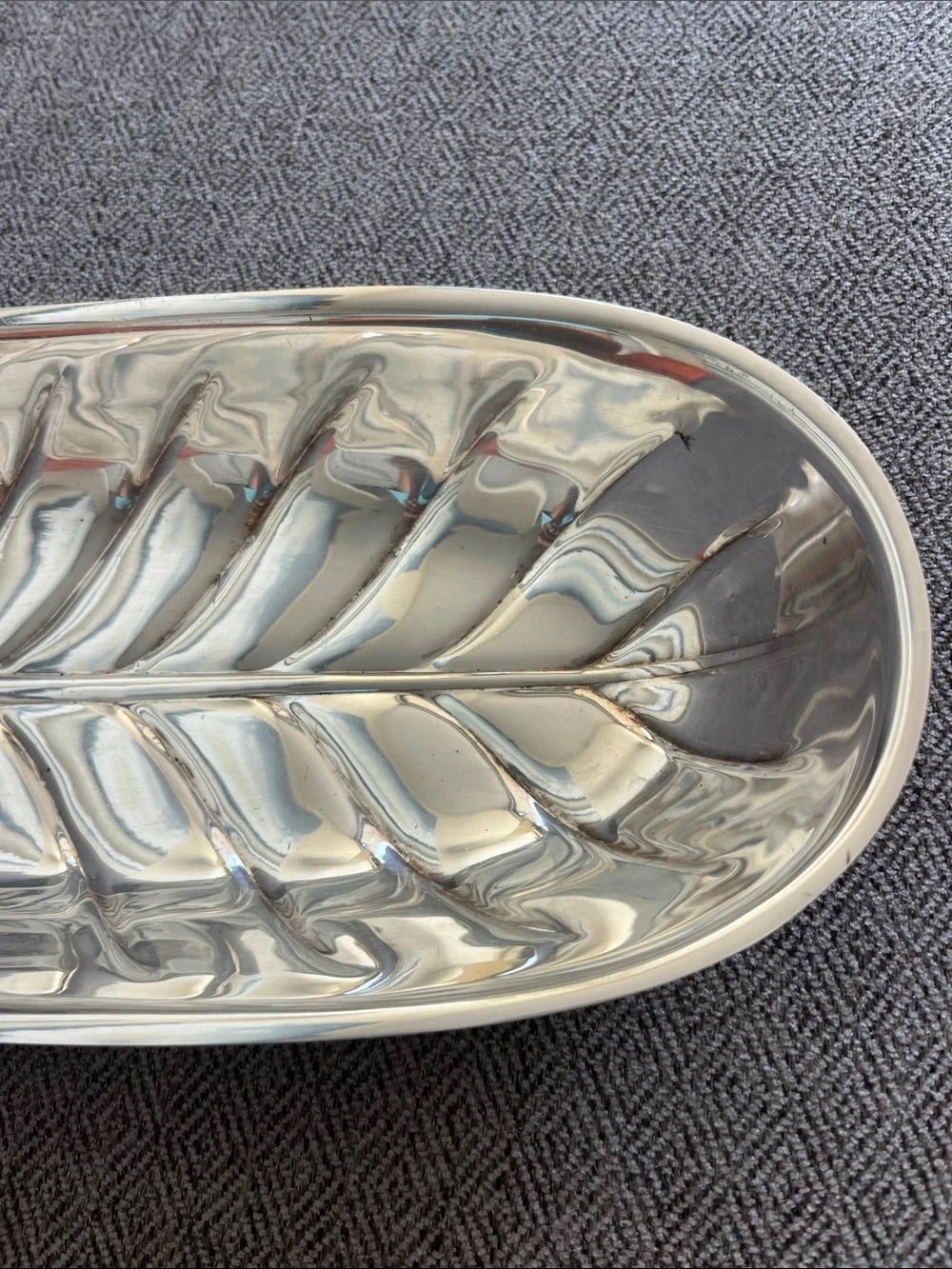 Vintage Silver color banana leaf  Serving Tray